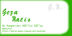 geza matis business card